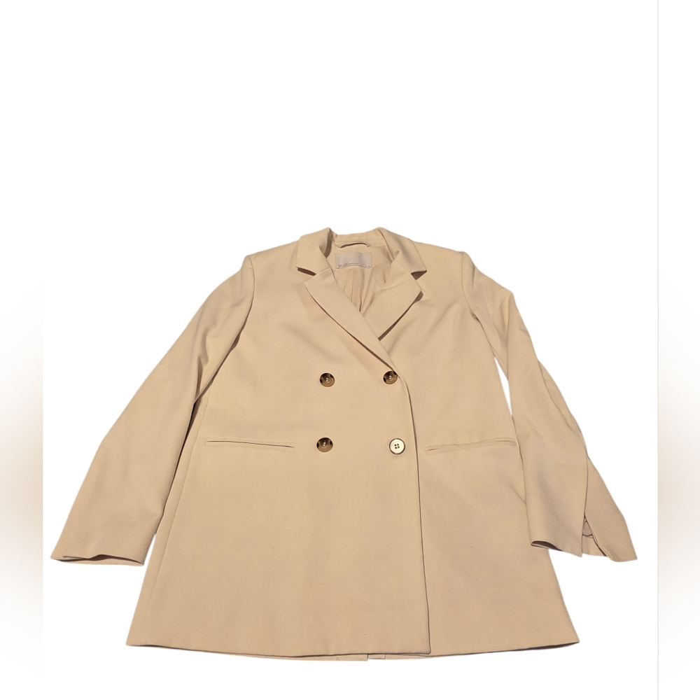 Oak + Fort Double Breasted Blazer Cream EUC Size XXS
